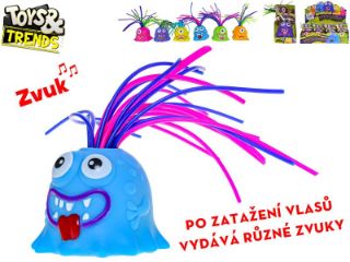Obrázek z Příšerka 6cm na baterie dlouhé vlasy se zvukem 6dr (12) 